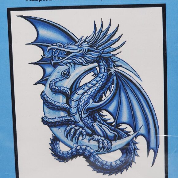 Artecy Cross Stitch Kit Blue Dragon #13130 Pattern Instructions & Floss - Picture 2 of 4
